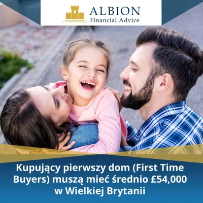Kupujący pierwszy dom (First Time Buyers) muszą mieć średnio £54,000 w Wielkiej Brytanii