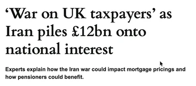 ‘War on UK taxpayers’ as Iran piles £12bn onto national interest